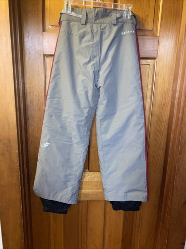 NWT Bonfire SnowBoard Ski Track Pants Tan Red Adjustable Waist Pockets Girls MED - 第 7/8 張圖片