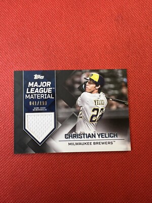 2022 Topps Christian Yelich Game Worn Black Parallel Jersey #/199 Brewers Relic