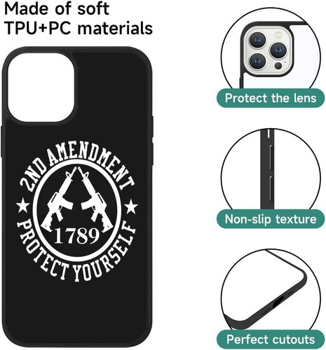 Anti scratch Cover 2nd Amendment Bullets For iPhone SE XS XR Max 5 6 7 8 Plus - Picture 24 of 25