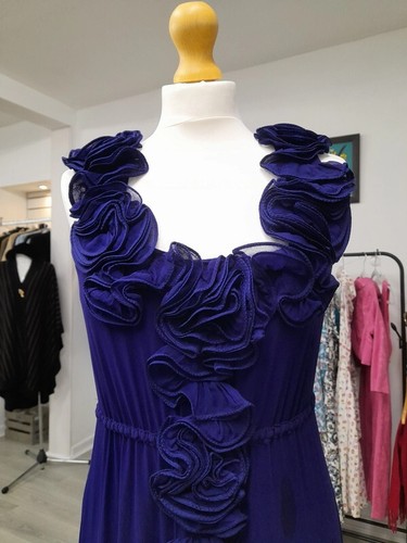 60's Inspired Retro 100% Silk Purple Dress - Picture 10 of 11