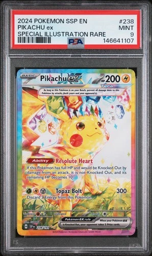 2024 POKEMON SSP EN-SURGING SPARKS SPECIAL ILLUSTRATION RARE PIKACHU EX PSA 9