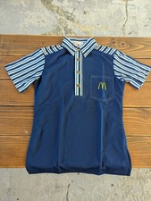Crest McDonalds 70s Mens Unisex Uniform Shirt Short Sleeve SZ XS Dark Blue