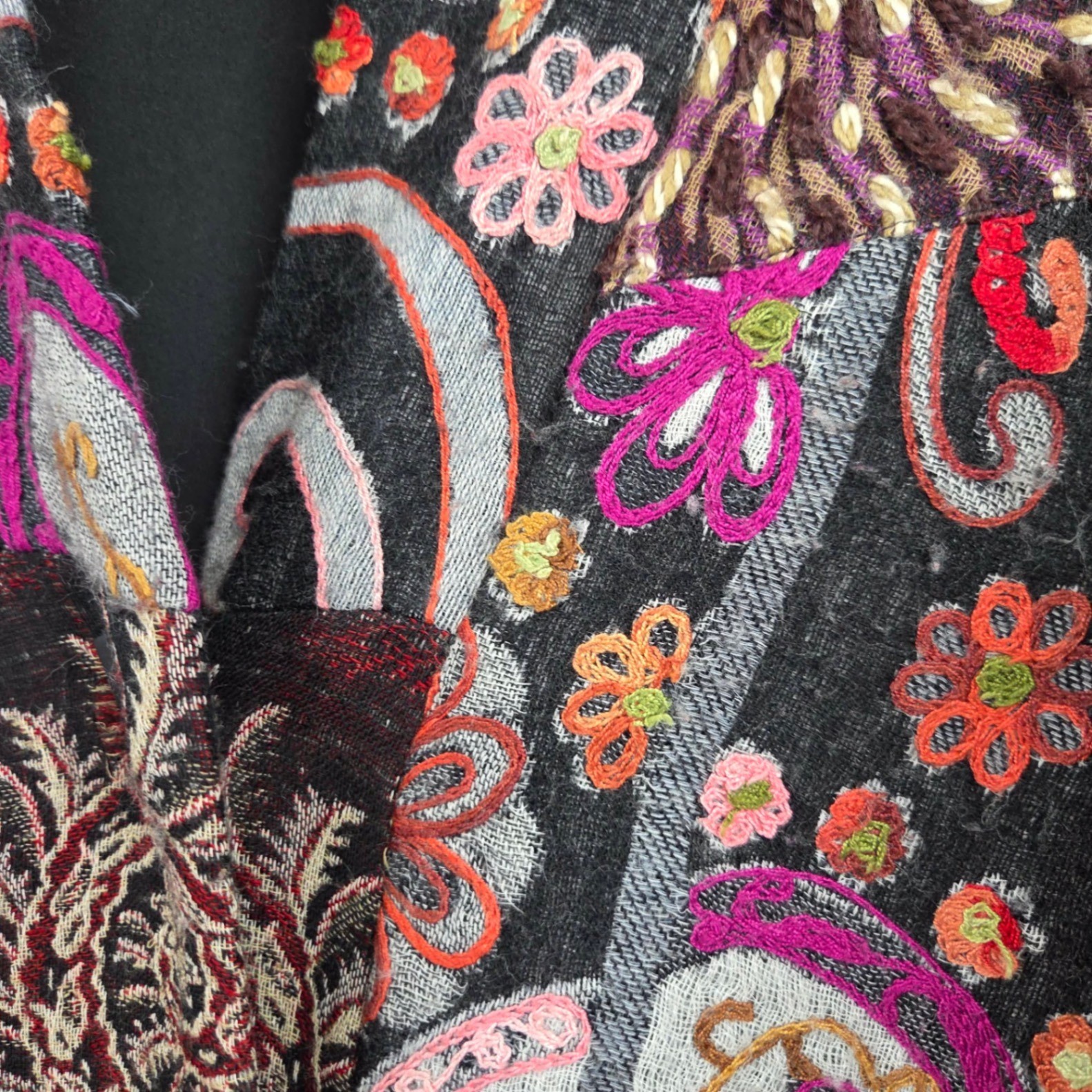 Soft Surroundings Wool Patchwork Jacket Women's B… - image 3