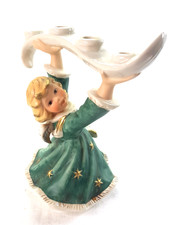 Goebel Weihnacht Porzellanfigur Weihnachtsengel 42346, 42 346 Kerzenhalter Grün