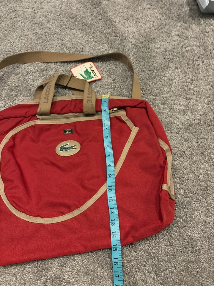 NEW Vintage Izod Lacoste Lark Alligator Red Duffel Travel Bag 80s / 90s NWT - Image 3 of 4