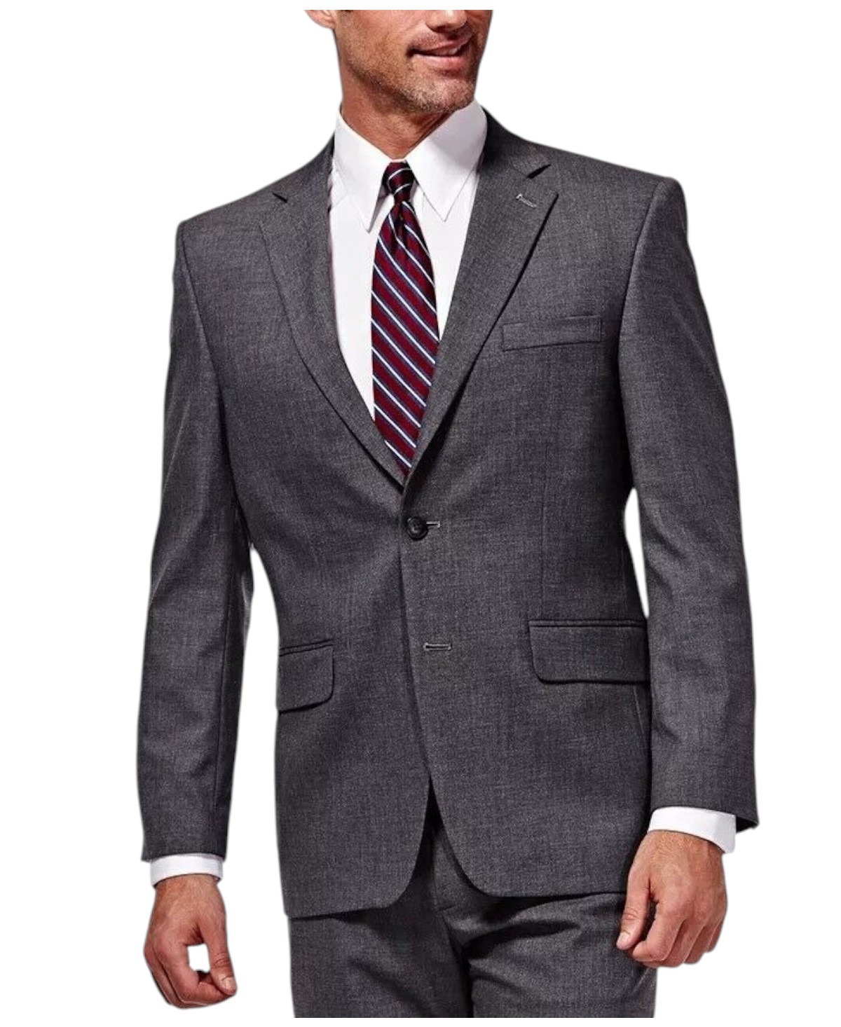 Haggar Mens Classic fit Suit Jacket Blazer 50 L Charcoal Grey Solid Stretch 17390₽