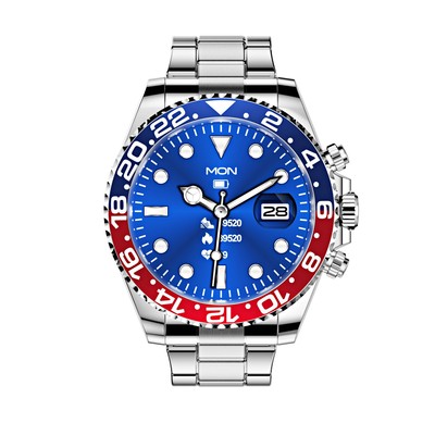 Men's Watches - Stainless Steel Smartwatch with Green Water Ghost Dial