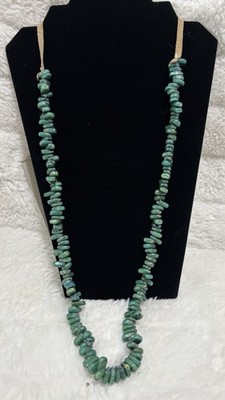 Native American 33  HEISHI flat nugget TURQUOISE Bead Strand Necklace