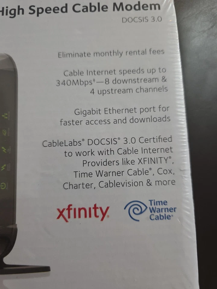 Netgear DOCSIS 30 (CM400-100NAS) 340 Mbps High Speed Cable Modem - Image 2 of 4