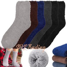 3 Pack Men  s Women Soft Winter Slipper Socks, Soft Hospital Lounge Crew Socks