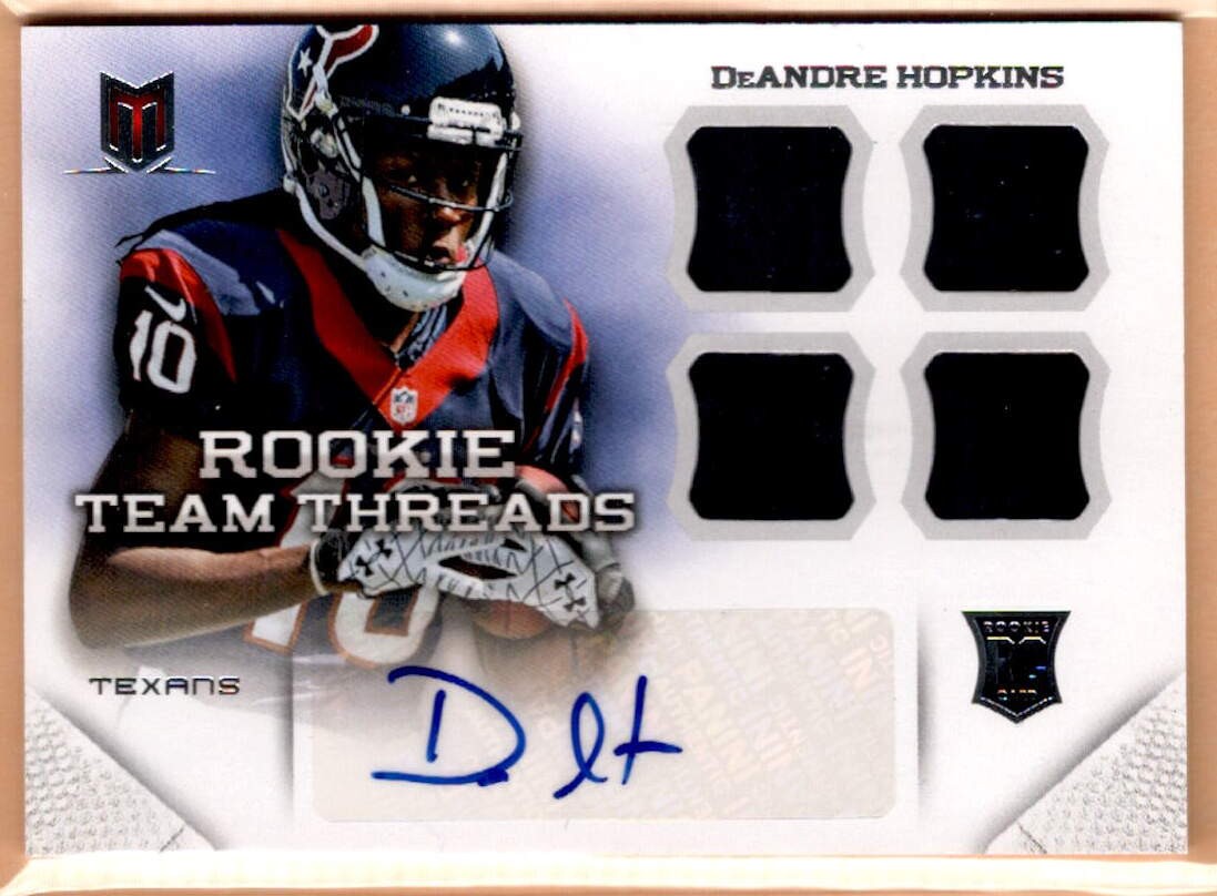 DeAndre Hopkins Panini Momentum Rookie Team Threads Quad #3 Autograph