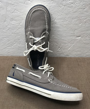Nautica Spinnaker Kid's Boat Shoes Gray Canvas 2-Eye Size 2