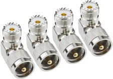 UHF Male PL-259 to UHF Female SO-239 L Shape Right Angle 90 Degree RF Coax