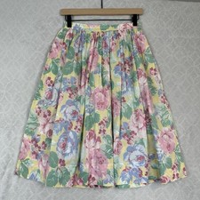 Vtg 80s Circle Skirt 10 Floral Feminine Modest Retro Country Cottage Grandma 90s