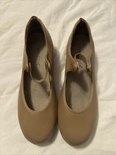 Capezio Women's girl s Tele Tone Tap Shoes Size 7.5 M beige
