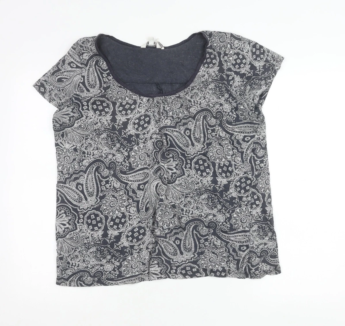 Top Torrid Taille 2X - Noir Floral Paysage - Col V Manches Courtes - Occasion Parfait état