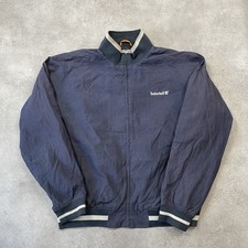 Timberland Weathergear Bomber Jacket Mens Large Vintage Windbreaker, Navy