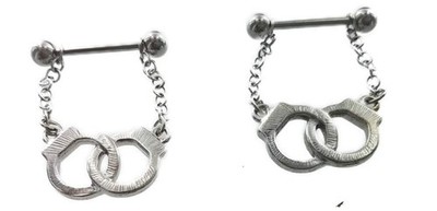 Body Accentz Nipple Shield Rings barbell barbells Handcuffs sold as a pair 14...