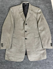 Brioni Milennio Blazer Mens Gray Check Tweed 70  Woolsilk,30 Silk Size 41R