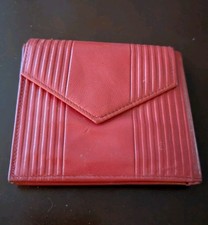 Vintage 80's Mundi Red Kidskin Wallet Textured 3.5"X4.25"
