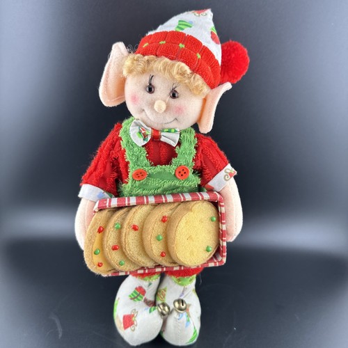 Vintage Christmas Cookie Elf 12" x 5" - Cute Holiday Decor Christmas Elf - Afbeelding 8 van 10
