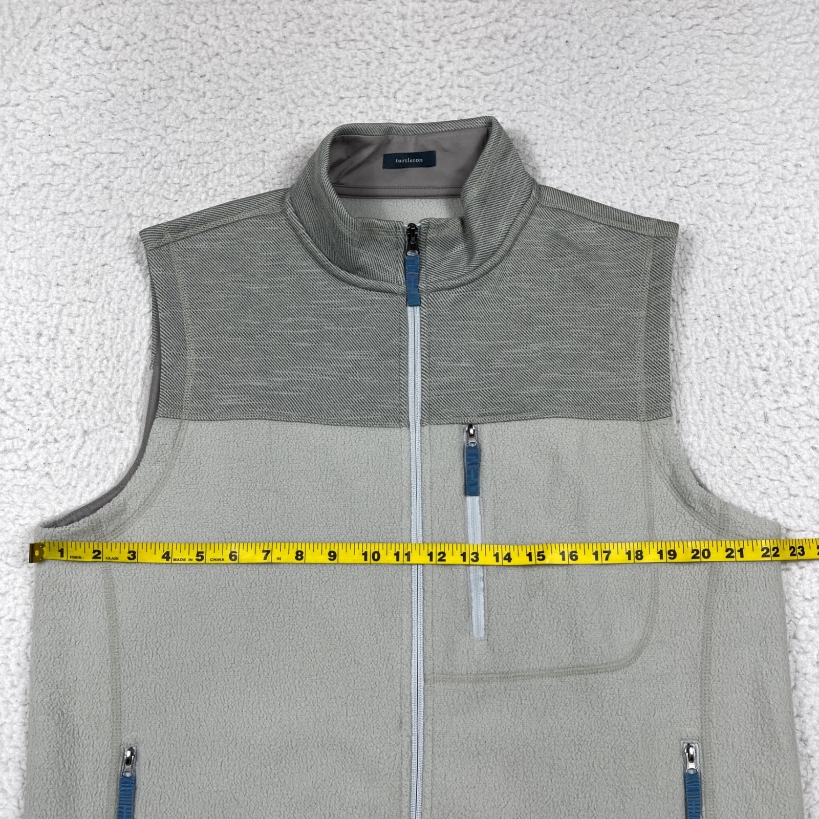 Turtleson Vest Mens L Grey Performance Fleece Full Zip Gorpcore Golf Layering image 5