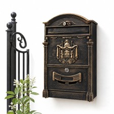 Briefkasten Wandbriefkasten Antik Gold Postkasten Mailbox Letterbox Vintage Post