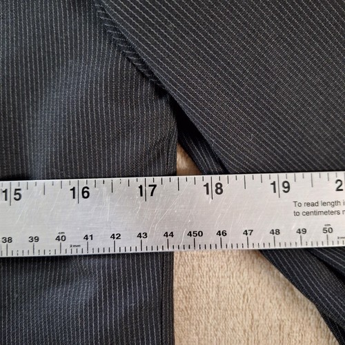 Calvin Klein Blazer Jacket Men's 16 Regular Black Pinstripe Suit Coat Two Button - Picture 7 of 12