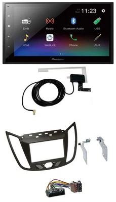Pioneer DAB MP3 Bluetooth 2DIN USB Autoradio für Ford C-Max (ab 10) braun - Bild 1 von 4