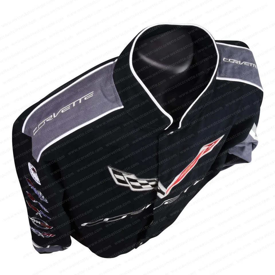 C7 Corvette All Logo Collage Twill Jacket - Black : C1, C2, C3, C4, C5, C6, C7 - Image 4 of 4