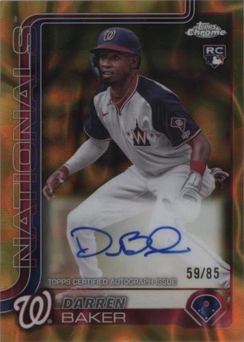 2025 Topps Chrome Rookie Orange Wave Darren Baker /25 Washington 