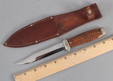 Early Antique WWII CASE Tested XX Carved Stag Handle Hunter Fighting Knife