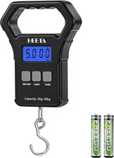 Fish Scale, 110Lb/50Kg Digital Portable Hanging Fishing Weight Scale with Backli