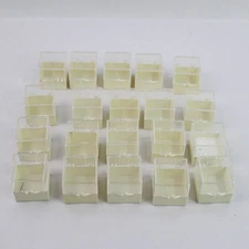 Lot of 20 Acrylic 1 Inch Display Cases Clear Beige Boxes Rings Earrings
