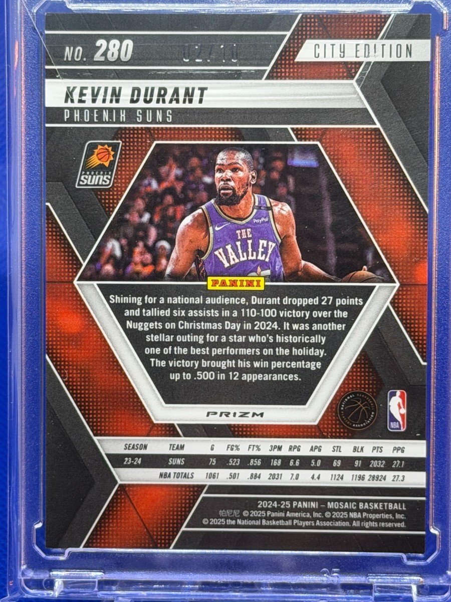 2024-25 Panini Mosaic - City Edition Kevin Durant #280 Fluorescent