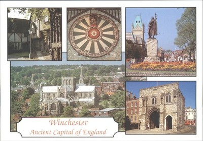 Winchester antike Hauptstadt England Postkarte - Kathedrale, Tafelrunde, Alfred
