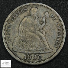 1890 S Seated Liberty Silver Dime 10C