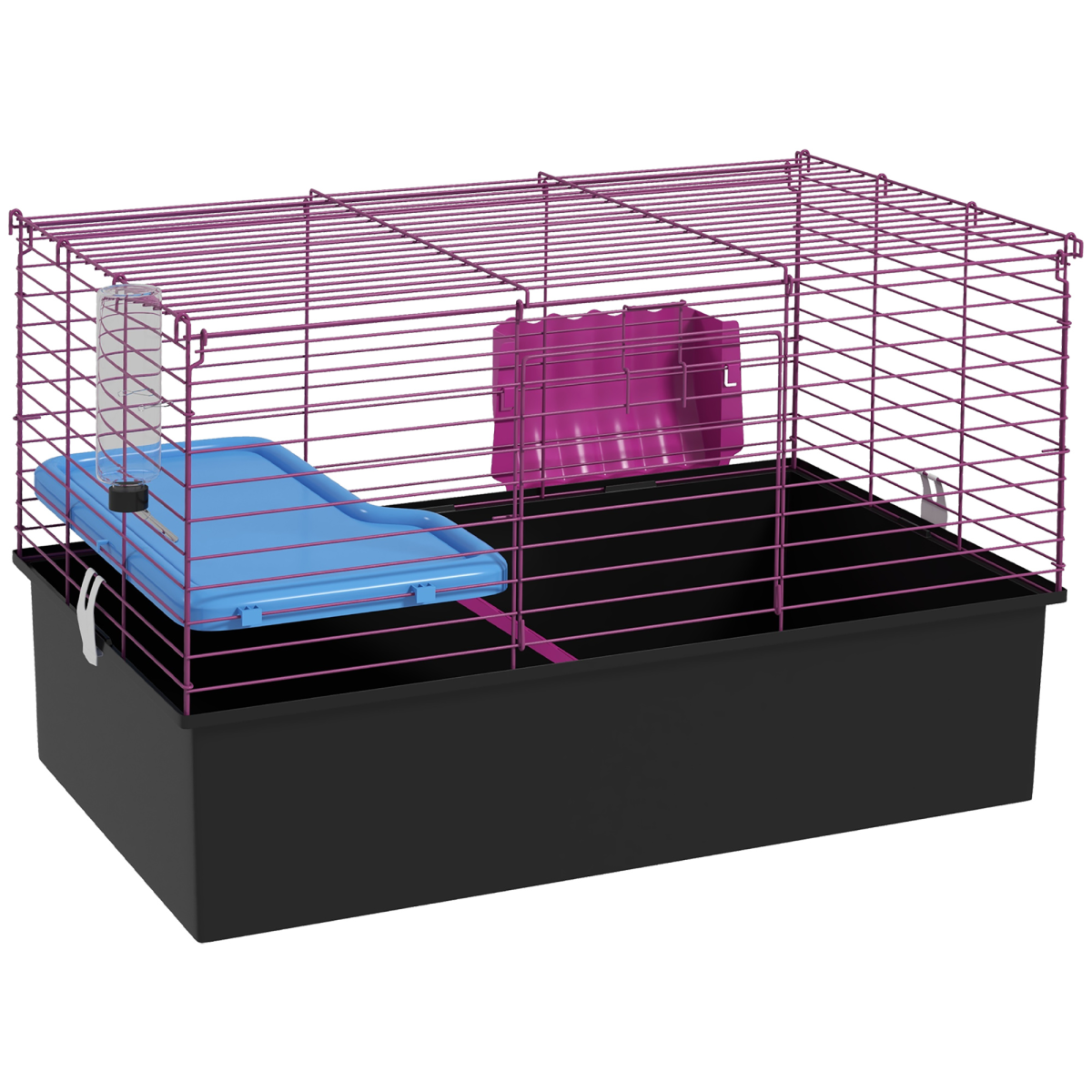 PawHut Small Animal Cage, Rabbit Guinea Pig Hutch Pet Playhouse