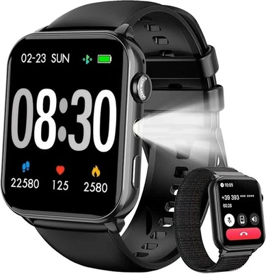 Alexa Smartwatch Damen Herren Fitnessuhr mit Telefonfunktion IP68 Wasserdicht - Bild 1 von 4