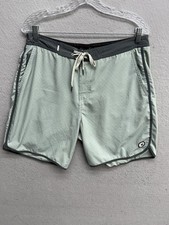 Vuori Neptune Micro Dot V314 Board Shorts Drawstring Pockets Green Gray Size 33