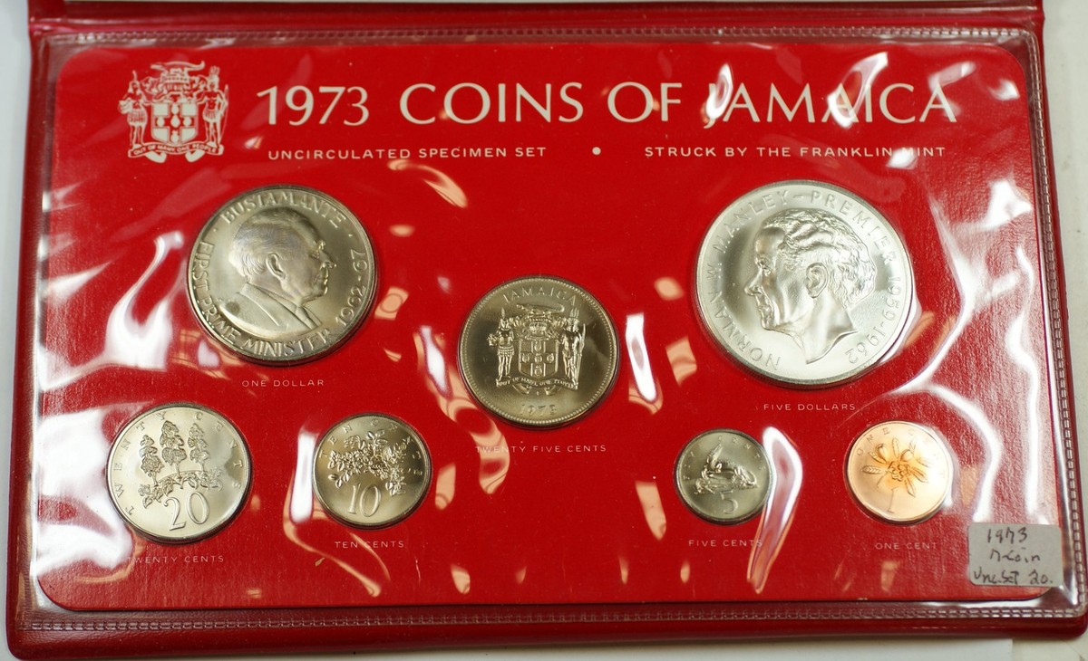 1973 Jamaica Uncirculated Specimen Set w/ Sterling Silver .925 5