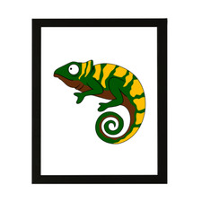 Designs ByLITA Chameleon, Wall Print Animals Art Family Presents Bedroom