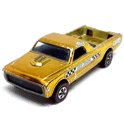 Hot Wheels Redline Sky Custom Fleetside Car 1968 Gold Made In