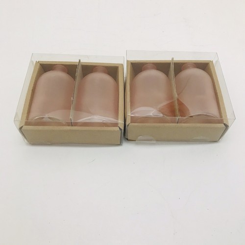 Mini Jarrones Florales Brote Lote De 4 Pequeñas Botellas Rosa Diseño Flores Artesanía NUEVO - Imagen 2 de 12