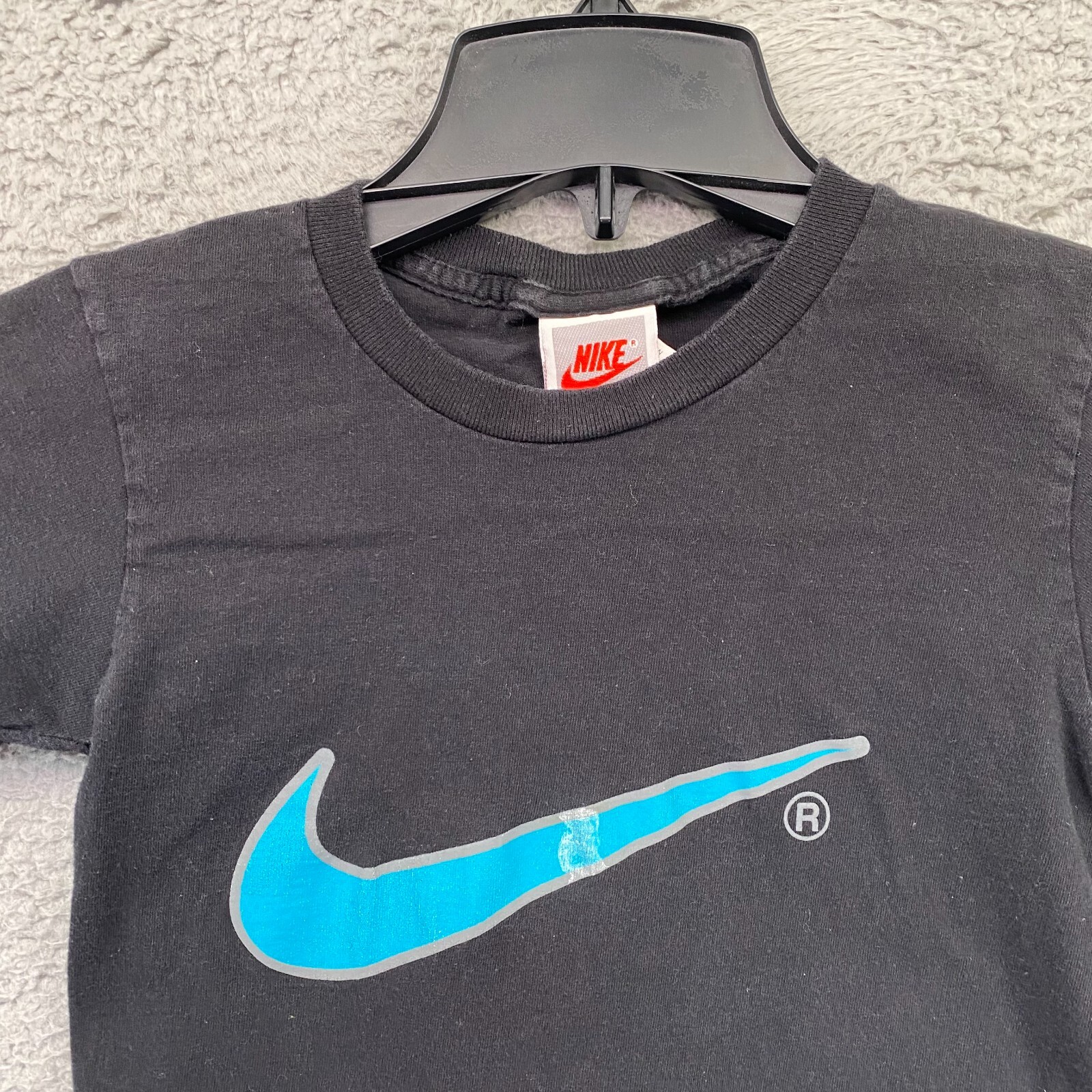 Vintage Nike T Shirt Kids Youth Large Size 7 Gray Tag USA Made 