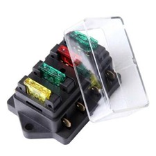 Universal 4 Way Blade Fuse Box Holder Block Auto For Car Marine Motorcycle Boat