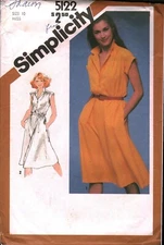5122 Vintage Simplicity Sewing Pattern Misses Easy Fitting Top Stitched Dress 10