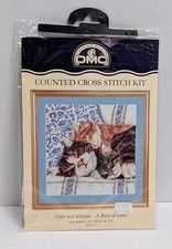 DMC Counted Cross Stitch Kit Cats And Kittens "A Rest At Last" K4179 NOS