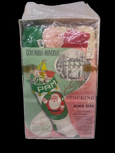 Columbia Minerva Santa Christmas Knit King Size 20" Stocking KIT 2745 ...