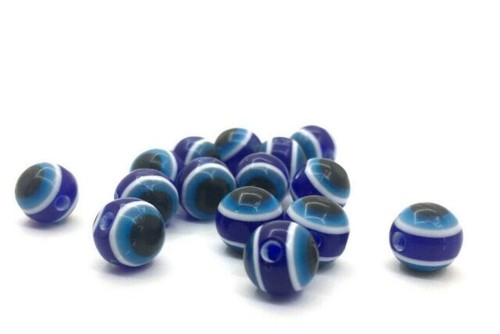 100 Nazar Boncuk Türkische Blau Auge Kunststoff Perlen Schmuck 6/8/10mm Evil Eye - Bild 7 von 11